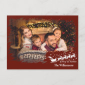 Carte Postale Cadre de crochet de Croix moderne en photo rouge d (Devant)