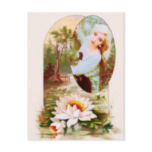 Cadre de fleurs de nénuphars vintage pour n'import