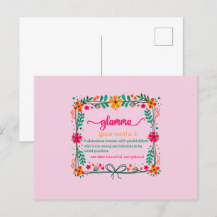 Carte Postale Cadre de fleurs Glamma Grand-mère Définition de gr