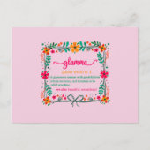 Carte Postale Cadre de fleurs Glamma Grand-mère Définition de gr (Devant)