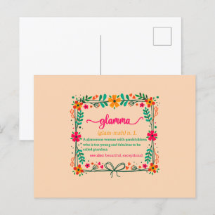 Carte Postale Cadre de fleurs Glamma Grand-mère Définition de gr