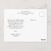 Carte Postale Cadre de flux de script moderne arqué fleuri (Dos)