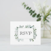 Carte Postale Cadre de mariage RSVP de verdure botanique (Debout devant)