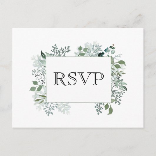 Carte Postale Cadre de mariage RSVP de verdure botanique (Devant)