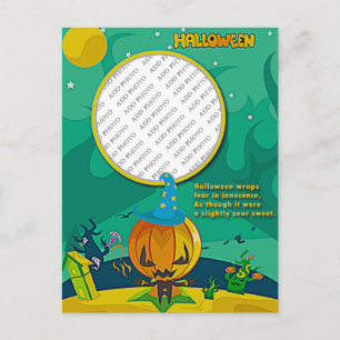 Carte Postale Cadre de photo Halloween Jack o' Lantern sorcier A