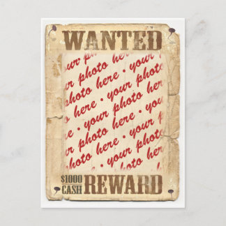 Carte Postale Cadre de photo pour affiche de RECHERCHÉ