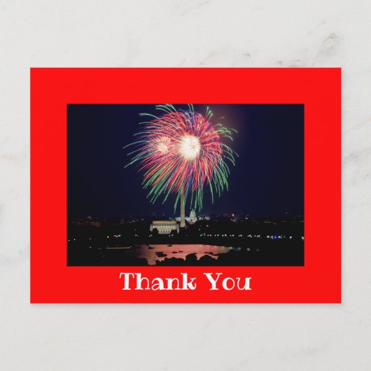 Carte Postale Cadre de photo rouge vif Merci (Devant)