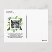 Carte Postale Cadre de verdure tropicale Photo Mariage Merci (Dos)