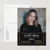 Carte Postale Cadre doré simple moderne tacheté funérailles (Devant / Derrière)