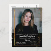 Carte Postale Cadre doré simple moderne tacheté pour funérailles (Devant / Derrière)