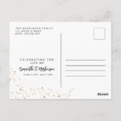 Carte Postale Cadre doré simple moderne tacheté pour funérailles (Dos)