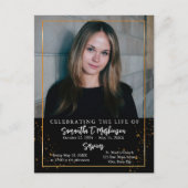 Carte Postale Cadre doré simple moderne tacheté pour funérailles (Devant)