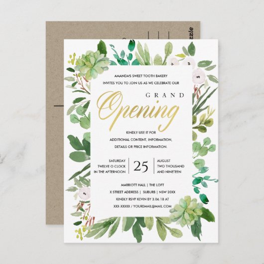 CARTE POSTALE CADRE D'OUVERTURE GRANDE CÉRÉMONIE D'OUVERTURE DE  (Devant / Derrière)