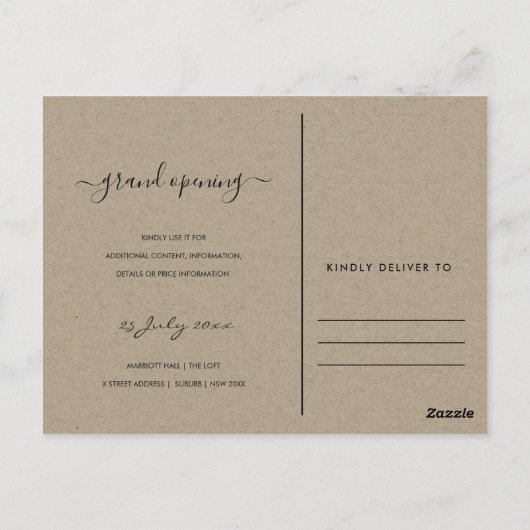 CARTE POSTALE CADRE D'OUVERTURE GRANDE CÉRÉMONIE D'OUVERTURE DE  (Dos)