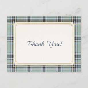 Carte Postale Cadre élégant à tartan Merci