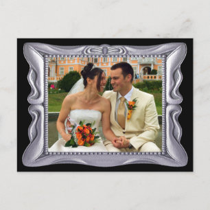 Carte Postale Cadre en argent fantaisie Ajouter une photo ici