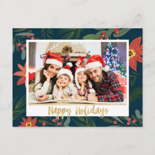 Carte Postale Cadre floral vacances heureuses