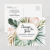 Carte Postale Cadre géométrique des Feuilles tropicaux Modifier  (Devant / Derrière)