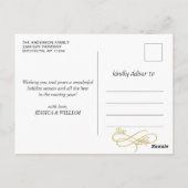 Carte Postale Cadre Or Joyeux Modern Script 2 PHOTO Salutation (Dos)