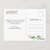 Carte Postale Cadre Or Joyeux Script moderne 3 PHOTO Salutation (Dos)