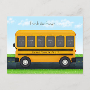 Carte Postale Cadre Photo Bus Scolaire 6 Personnalisé Meilleures