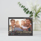 Carte Postale Cadre photo Gold Red Berries | Joyeux Noël (Debout devant)