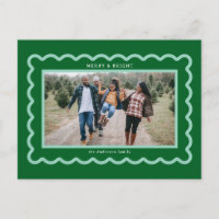 Cadre photo simple en vert et menthe en forme de c