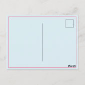 Carte Postale Cadre Rose et Bleu Ruban Gingham Vert Merci (Dos)