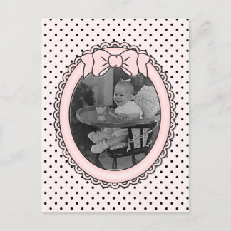 Carte Postale Cadre rose ovale avec Bow - Personnaliser avec vot