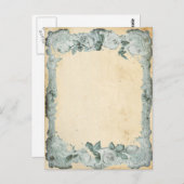 Carte Postale Cadre Rose vintage (Devant / Derrière)