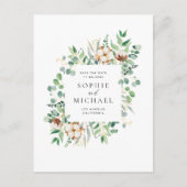 Carte Postale Cadre rustique en coton et Eucalyptus Enregistrer  (Devant)