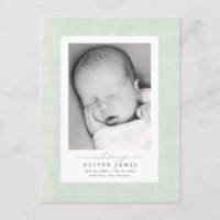 Cadre texturé doux nouveaux faire-part bébé