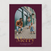 Carte Postale Cadres Arche Joyeuse Or Photo Noël (Devant)