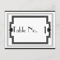 Cadres Art Déco Noir Blanc Argent Noir Numéro de t