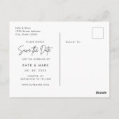 Carte Postale Cadres blancs modernes photo mariage Enregistrer l (Dos)