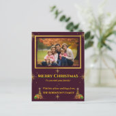 Carte postale Cadres d'or et étoiles Noël (Debout devant)