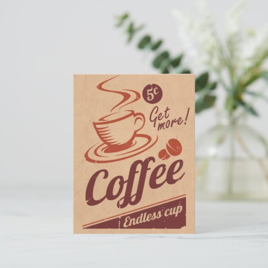 Carte Postale Café (Debout devant)