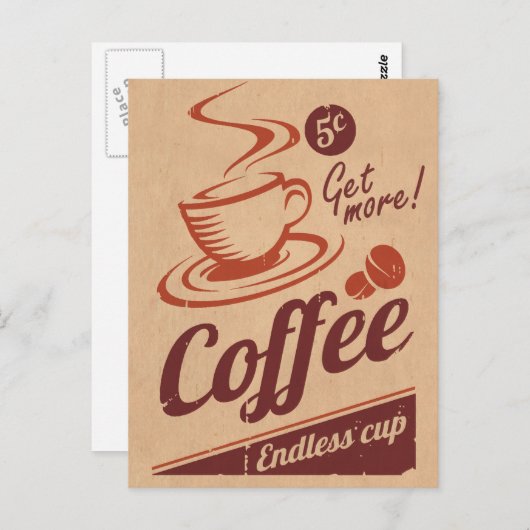 Carte Postale Café (Devant / Derrière)