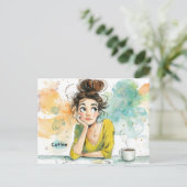 Carte postale café (Debout devant)