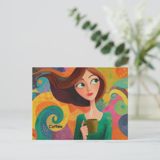 Carte postale café (Debout devant)