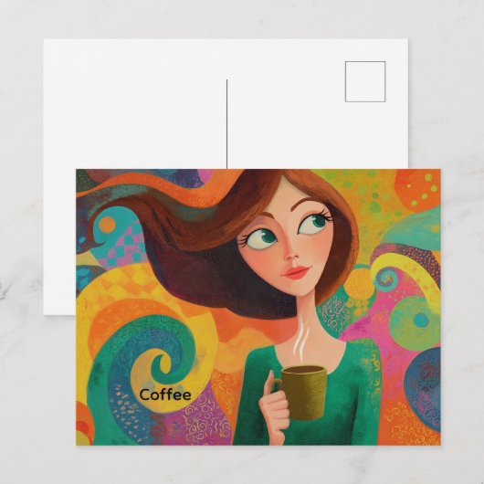 Carte postale café (Devant / Derrière)