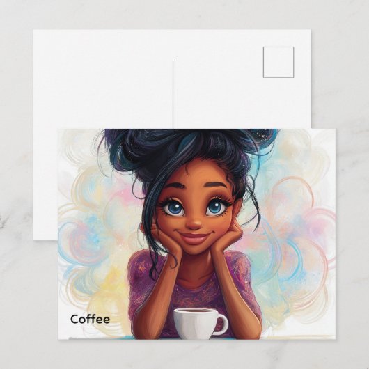 Carte postale café (Devant / Derrière)