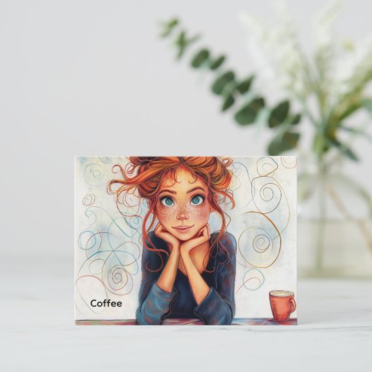 Carte postale café (Debout devant)