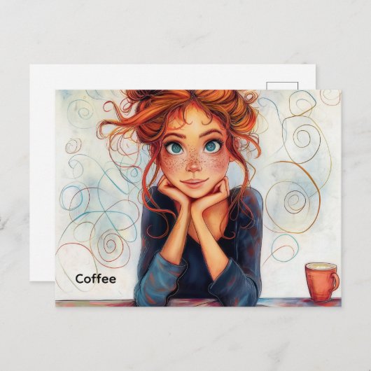 Carte postale café (Devant / Derrière)