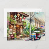 Carte Postale Café à Bangkok Thaïlande (Devant / Derrière)