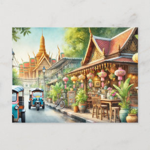 Carte Postale Café à Bangkok Thailande Grand Palais