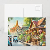 Carte Postale Café à Bangkok Thailande Grand Palais (Devant / Derrière)