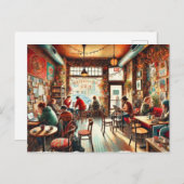 Carte Postale Café à Bucktown, Chicago (Devant / Derrière)