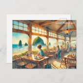 Carte Postale Café à Cannon Beach Oregon Travel (Devant / Derrière)