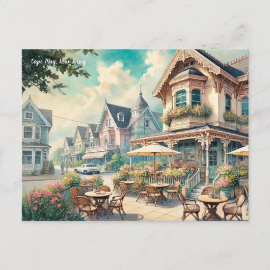 Carte Postale Café à Cape May New Jersey (Devant)